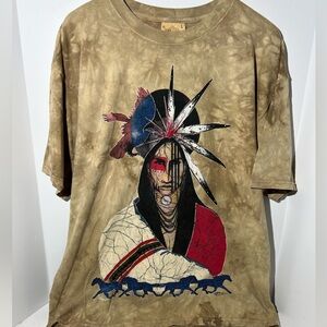 Vintage 1996 the‎ mountain large Gina gray native American Indian tie-dye shirt
